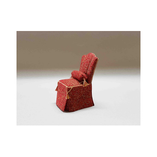 Silla en miniatura escala 1:12 tapizada con tejido de algodón estampado.<br />Pieza única para casas de muñecas y coleccionistas realizado por la artesana miniaturista Desirée Lafuente.